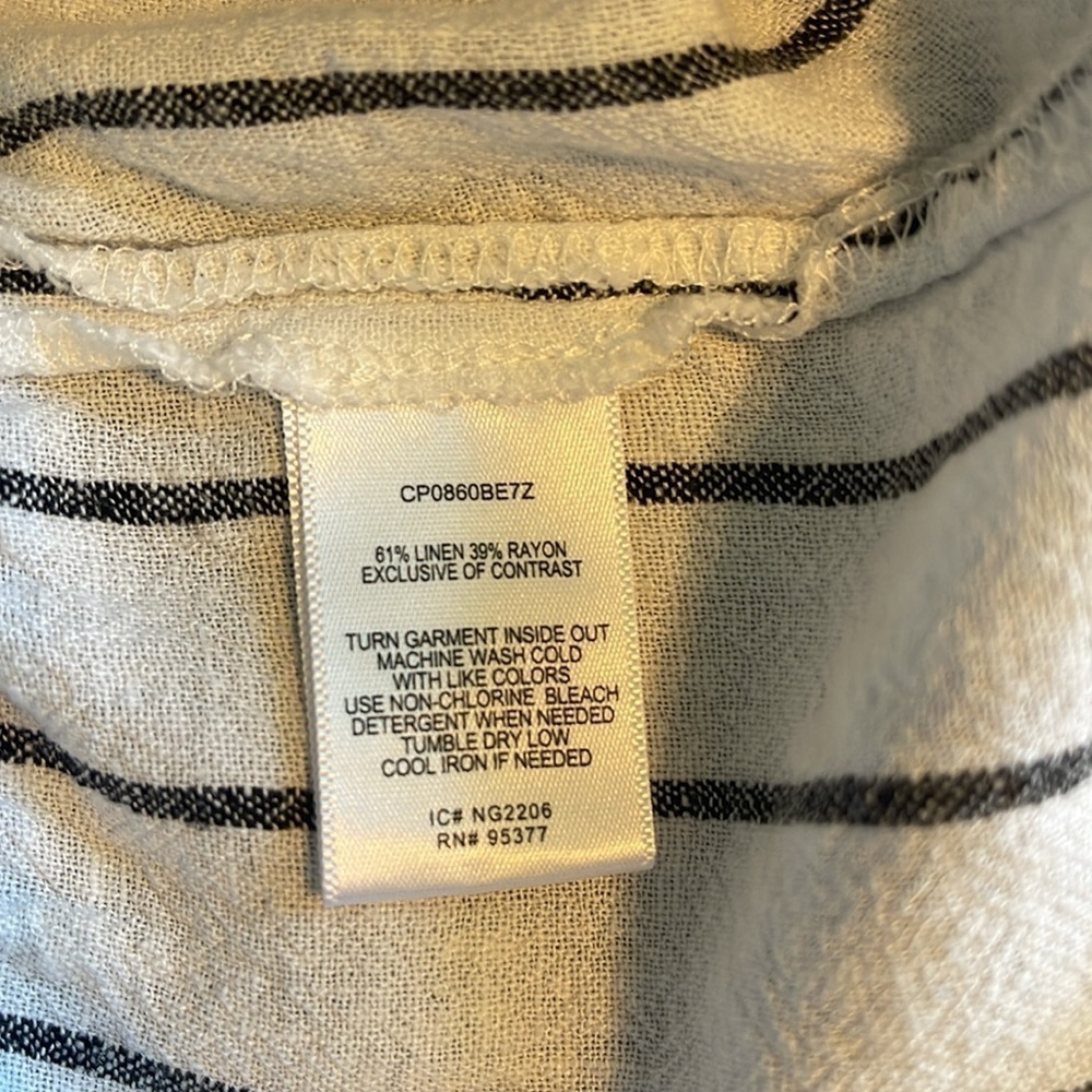 Sanctuary Linen Blend Wide Leg Striped Pants Size 2X Coastal Resortwear Flowy - Picture 6 of 7